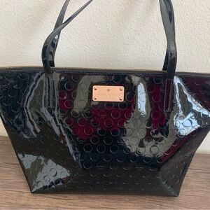 Black Patent Leather Tote Bag